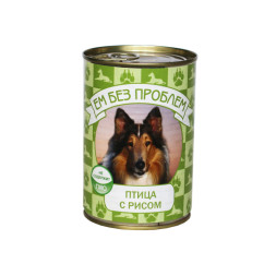 Ем без проблем влажный корм для собак с птицей и рисом, в консервах - 410 г х 20 шт