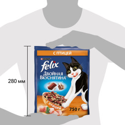 Felix Двойная вкуснятина сухой корм для взрослых кошек с птицей - 600 г