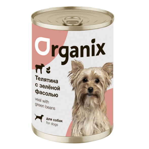 Organix консервы для собак с телятиной и зеленой фасолью - 400 г х 9 шт