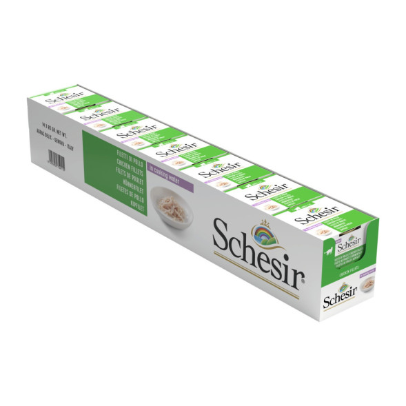 Schesir Cat Adult влажный корм для взрослых кошек с цыпленком в собственном соку в консервах - 85 г х 14 шт