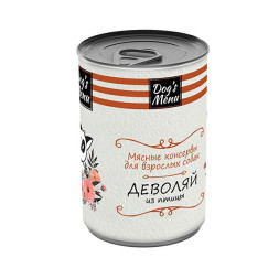 Dog`s Menu влажный корм для взрослых собак деволяй из птицы в консервах - 340 г х 12 шт