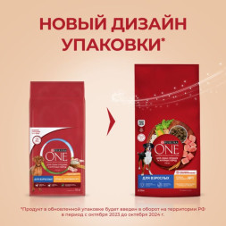 Сухой корм для собак Purina ONE для средних и крупных пород с курицей и рисом 3,8 кг