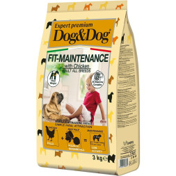 Dog&amp;amp;Dog Expert Premium Fit-Maintenance сухой корм для взрослых собак, для контроля веса, с курицей - 3 кг