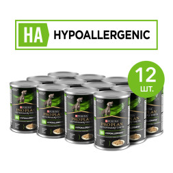 Purina Pro Plan Veterinary Diets HA Hypoallergenic влажный корм для щенков и взрослых собак для снижения пищевой непереносимости - 400 г х 12 шт