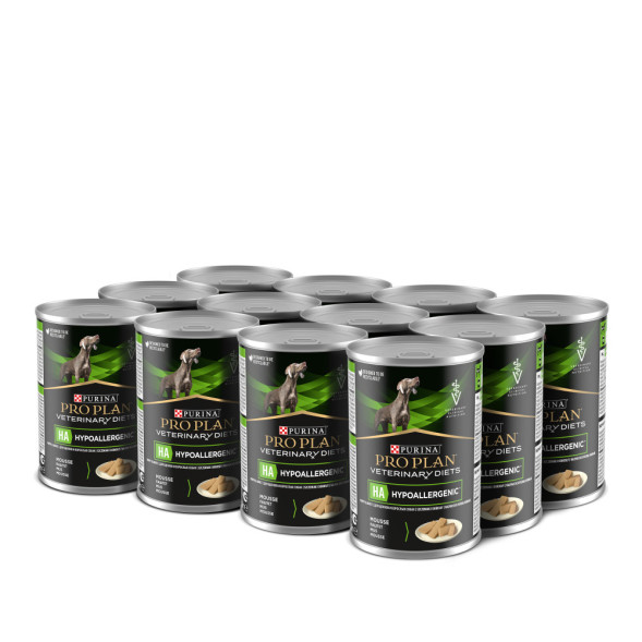 Purina Pro Plan Veterinary Diets HA Hypoallergenic влажный корм для щенков и взрослых собак для снижения пищевой непереносимости - 400 г х 12 шт
