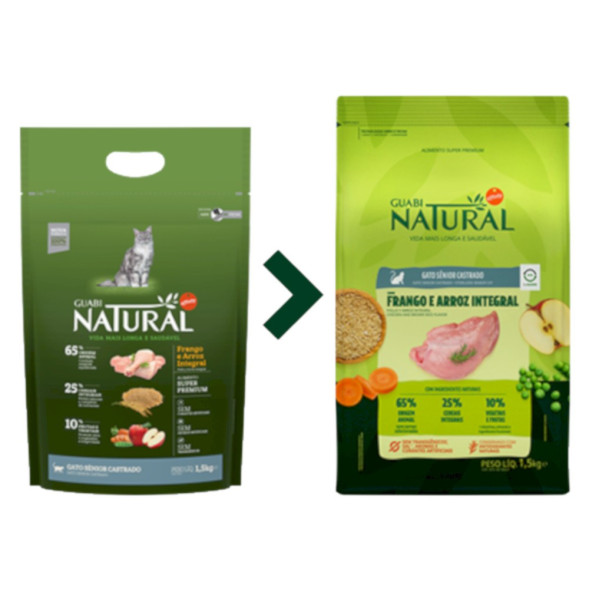 Guabi Natural Cat Sterilised сухой корм для пожилых стерилизованных кошек, с цыпленком и коричневым рисом - 7,5 кг