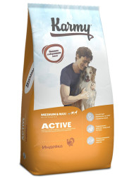 Karmy Active Medium &amp;amp; Maxi сухой корм для взрослых собак средних и крупных пород, подверженных повышенным физическим нагрузкам, с индейкой - 14 кг