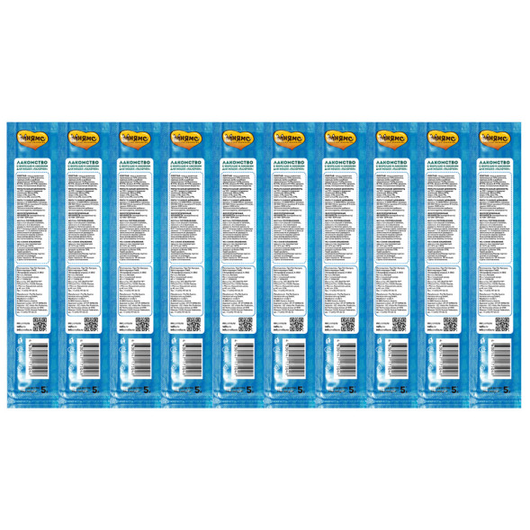 Мнямс лакомые палочки для кошек с форелью и лососем, 13,5 см - 5 г х 10 шт