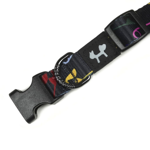 United Pets Complete me L ошейник для собак 25х430/730 мм, черный с разноцветными булавками