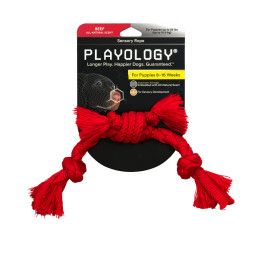 Playology PUPPY SENSORY ROPE сенсорный канат для щенков с ароматом говядины, красный