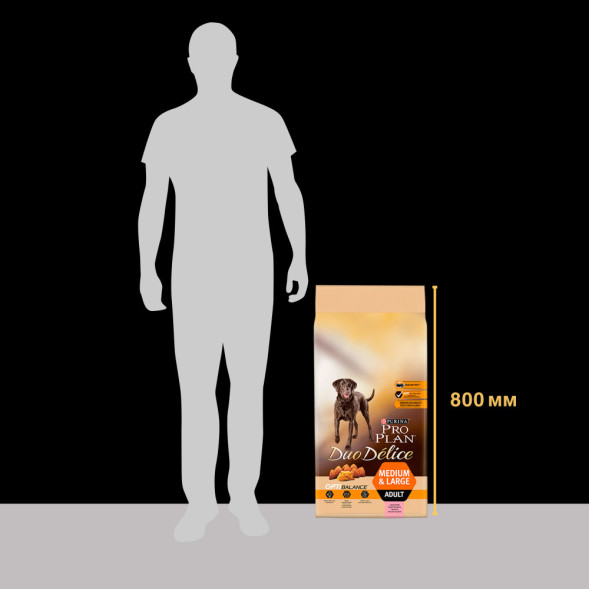 Purina Pro Plan Duo Delice сухой корм для взрослых собак средних и крупных пород, с высоким содержанием лосося - 10 кг