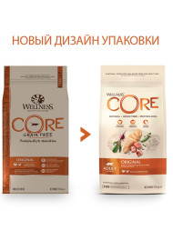 Wellness Core сухой корм для взрослых кошек с индейкой и курицей 1,75 кг