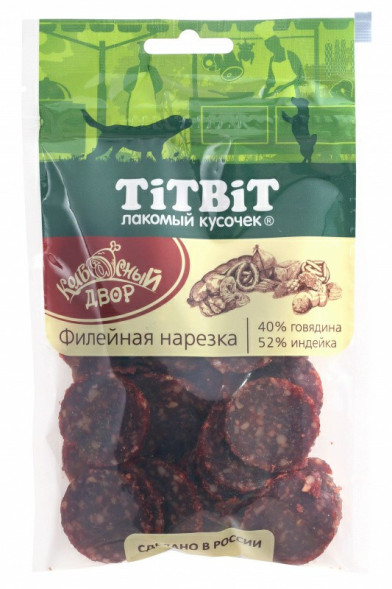 TiTBiT лакомство для собак нарезка филейная Колбасный двор - 80 г