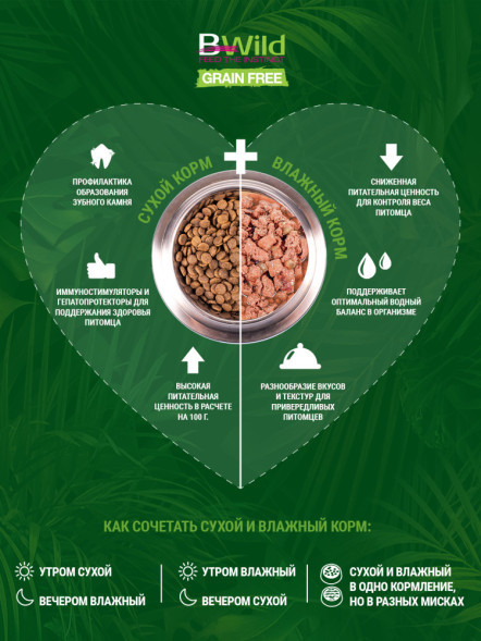 Monge Cat BWild Grain Free сухой беззерновой корм для взрослых кошек с треской 1,5 кг