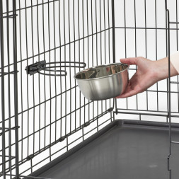 Миска MidWest для собак, для клеток и вольеров 950 мл нержавеющая сталь