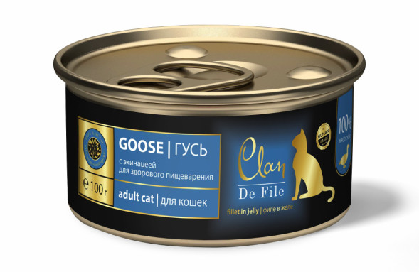 Clan De File влажный корм для взрослых кошек с гусем, в консервах - 100 г