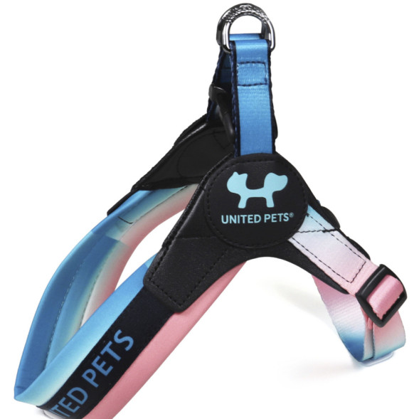 United Pets Complete me 0.5 - XXXS шлейка для собак, 25-33 см, розово-голубой тай-дай