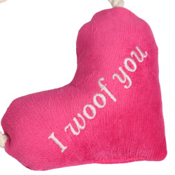 Mr.Kranch игрушка для собак мелких и средних пород Сердечко с канатом и пищалкой, 15х12х4 см, розовое