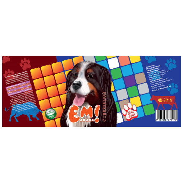 Ем до дна влажный корм для собак с говядиной, в консервах - 970 г х 6 шт