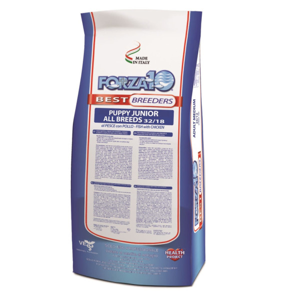 Forza10 Best Breeders Puppy Junior All Breeds сухой корм для щенков всех пород и сук в период беременности и лактации из курицы и морской рыбы - 20 кг