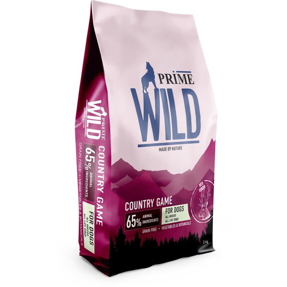 Prime Wild GF Country Game сухой корм для щенков и собак всех пород с уткой и олениной - 2 кг