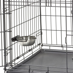 Миска MidWest для собак, для клеток и вольеров 300 мл нержавеющая сталь