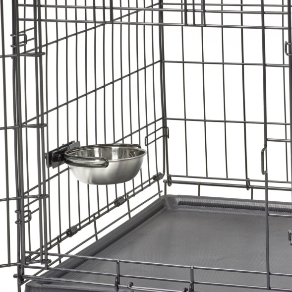 Миска MidWest для собак, для клеток и вольеров 300 мл нержавеющая сталь