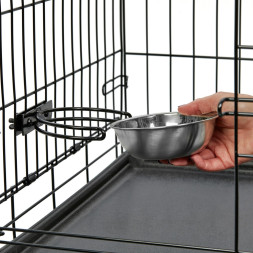 Миска MidWest для собак, для клеток и вольеров 300 мл нержавеющая сталь