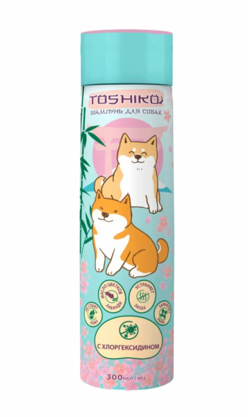 Toshiko шампунь для собак антибактериальный с хлоргексидином - 300 мл