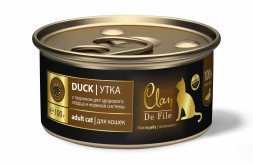 Clan De File влажный корм для взрослых кошек с уткой, в консервах - 100 г х 16 шт