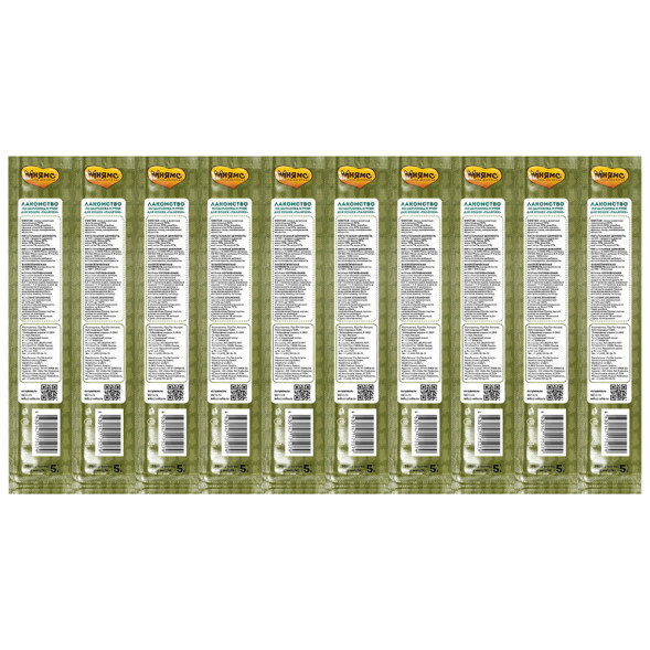 Мнямс лакомые палочки для кошек с цыпленком и уткой, 13,5 см - 5 г х 10 шт