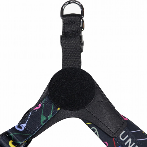 United Pets Complete me 3.5 - XL шлейка для собак, 48-64 см, черная с разноцветными булавками