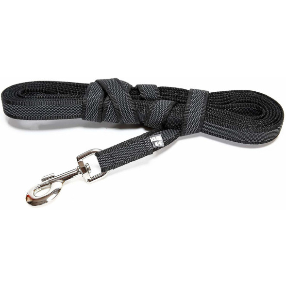 Julius-K9 поводок для собак Color &amp;amp; Gray Super-grip 2/300 см, с ручкой, до 50 кг, черно-серый