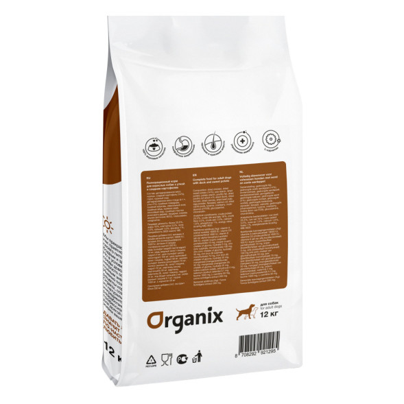 Organix Grainfree сухой корм беззерновой для собак с уткой и картофелем - 12 кг