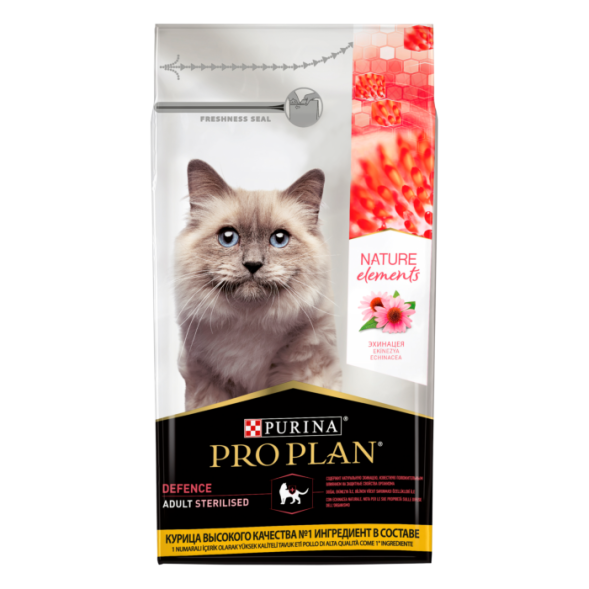 Сухой корм для кошек Pro Plan Nature Elements для стерилизованных кошек с курицей 1.4 кг