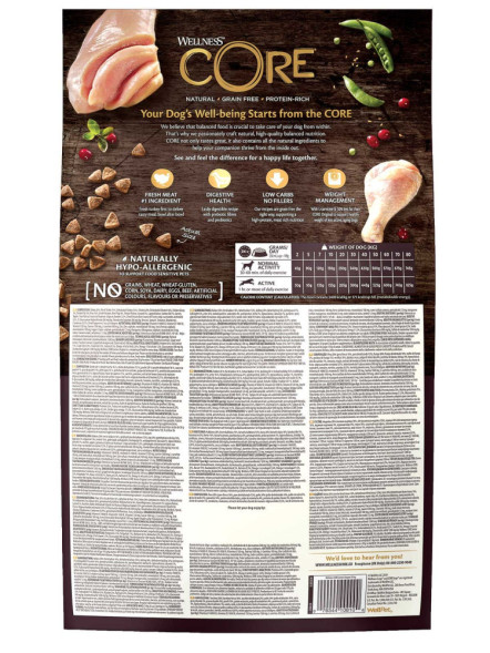 Wellness Core сухой корм для пожилых собак всех пород с индейкой и курицей 10 кг
