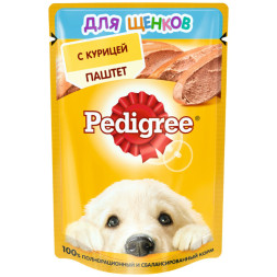 Pedigree влажный корм для щенков от 1 месяца, паштет с курицей, 80 г х 24 шт