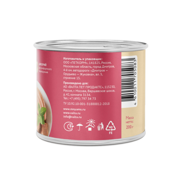 Мнямс Комфортное Пищеварение паштет для взрослых собак всех пород из индейки в консервах - 200 г (12 шт в уп)