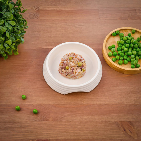 Monge Supreme Sterilized Cat влажный корм для стерилизованных кошек с тунцом, желтоперой камбалой и зелёным горошком - 80 г х 24 шт