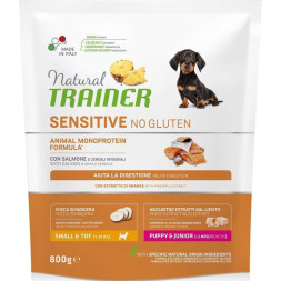 Trainer Natural Dog Sensitive Puppy &amp;amp; Junior сухой безглютеновый корм для щенков мелких пород с чувствительным пищеварением с лососем - 2 кг