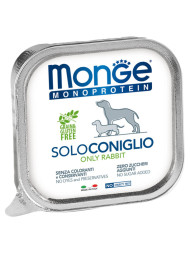 Monge Dog Monoprotein Solo влажный корм для взрослых собак с кроликом в ламистере 150 г (24 шт в уп)