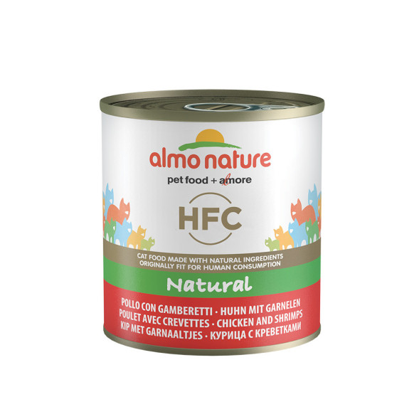 Almo Nature HFC Natural Chicken and Shrimps консервы для взрослых кошек с курицей и креветками - 280 г х 12 шт