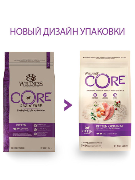 Wellness Core сухой корм для котят с индейкой 1,75 кг