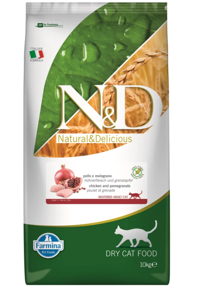 Farmina N&amp;amp;D Prime Cat Chicken &amp;amp; Pomegranate Neutered сухой беззерновой корм для взрослых стерилизованных кошек с курицей и гранатом - 10 кг