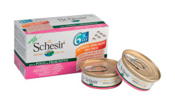 Schesir Cat Adult влажный корм для взрослых кошек с филе цыпленка и ветчиной в консервах - 50 г