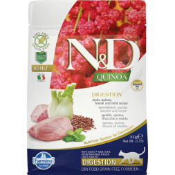 Farmina N&amp;amp;D Quinoa Cat Grain Free Digestion Lamb сухой беззерновой корм для взрослых кошек для поддержки пищеварения с ягненком и киноа - 300 г