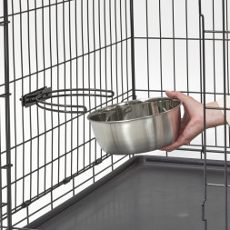 Миска MidWest для собак, для клеток и вольеров 1,85 л нержавеющая сталь