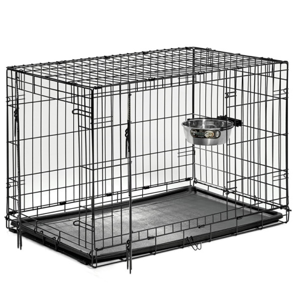 Миска MidWest для собак, для клеток и вольеров 1,85 л нержавеющая сталь