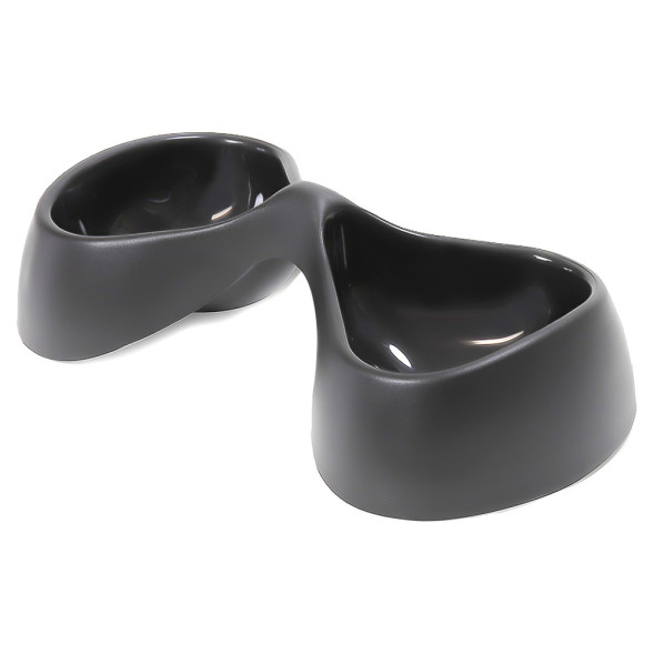 United Pets Bicio миска двойная, 2х230 мл, черная