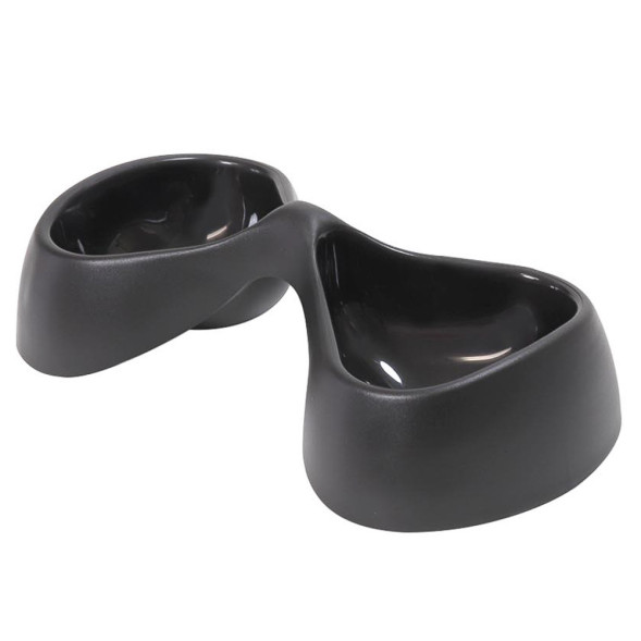 United Pets Bicio миска двойная, 2х230 мл, черная